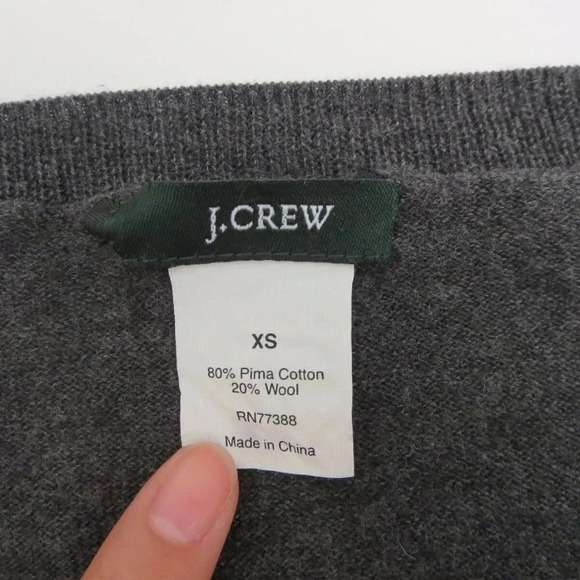J Crew Wool Knit Ruffle Sweater Size XS Top Gray - Picture 5 of 5